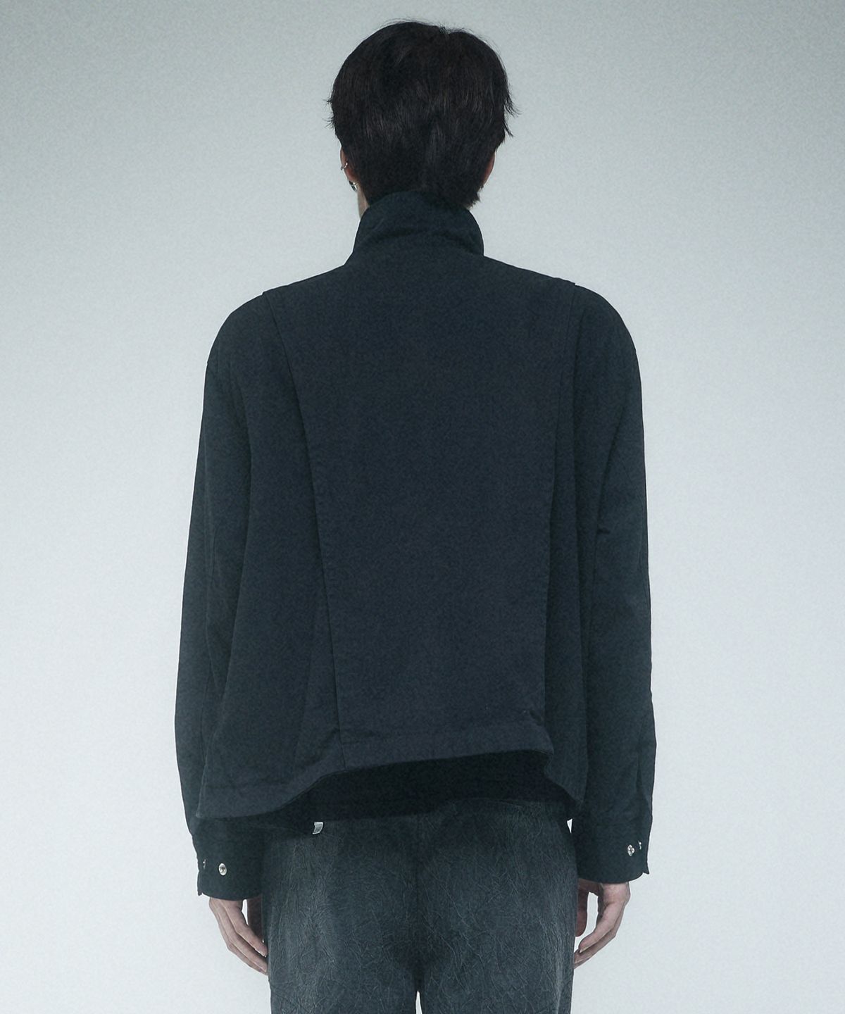 레큘리(RECULER) Drapoed Field Jacket Washed Black