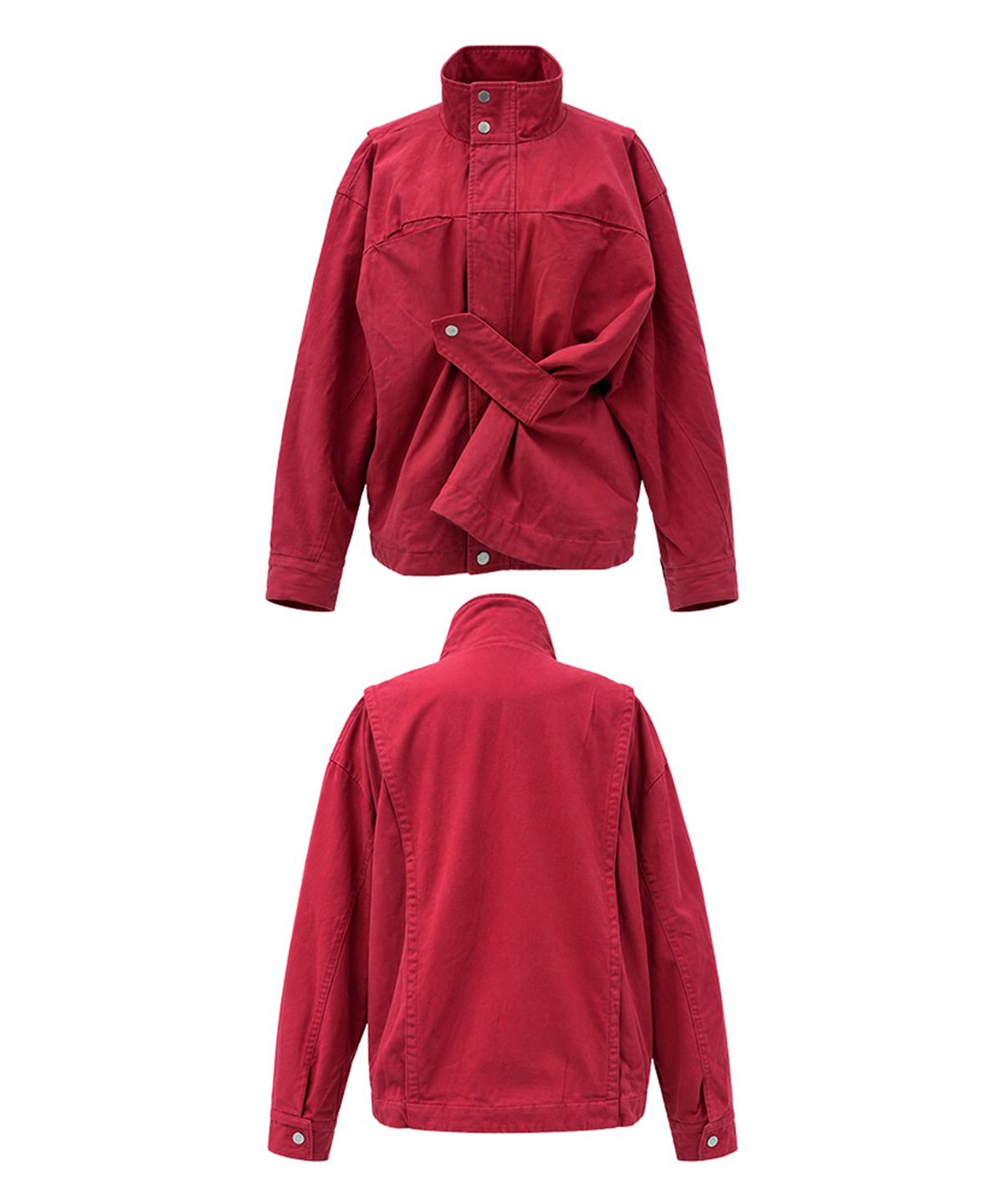 레큘리(RECULER) Drapoed Field Jacket Washed Red