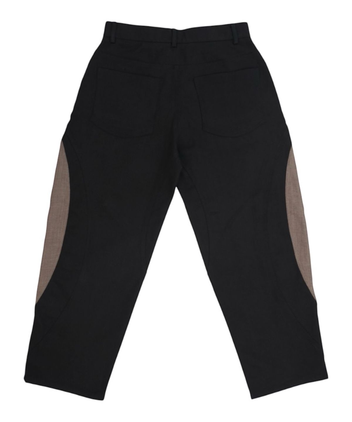 다시(DASI) Contrast drop baggy pants (Black)