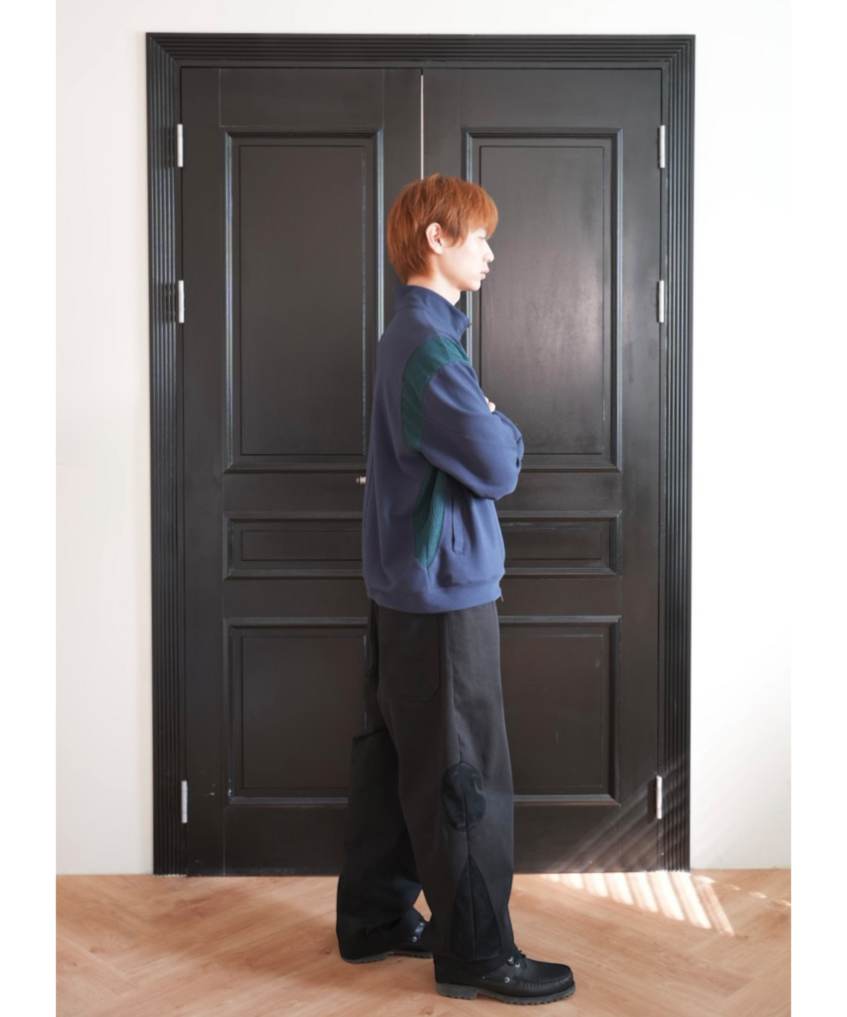 다시(DASI) Contrast drop zip-up (Navy)