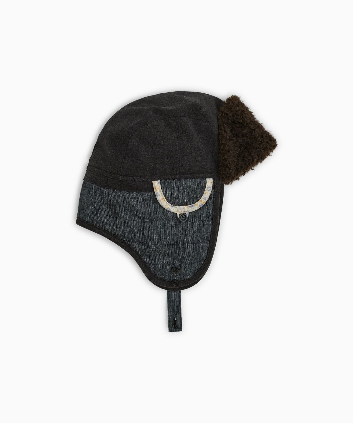 오헤시오(OHESHIO) FLORAL POCKET TRAPPER HAT, CHARCOAL
