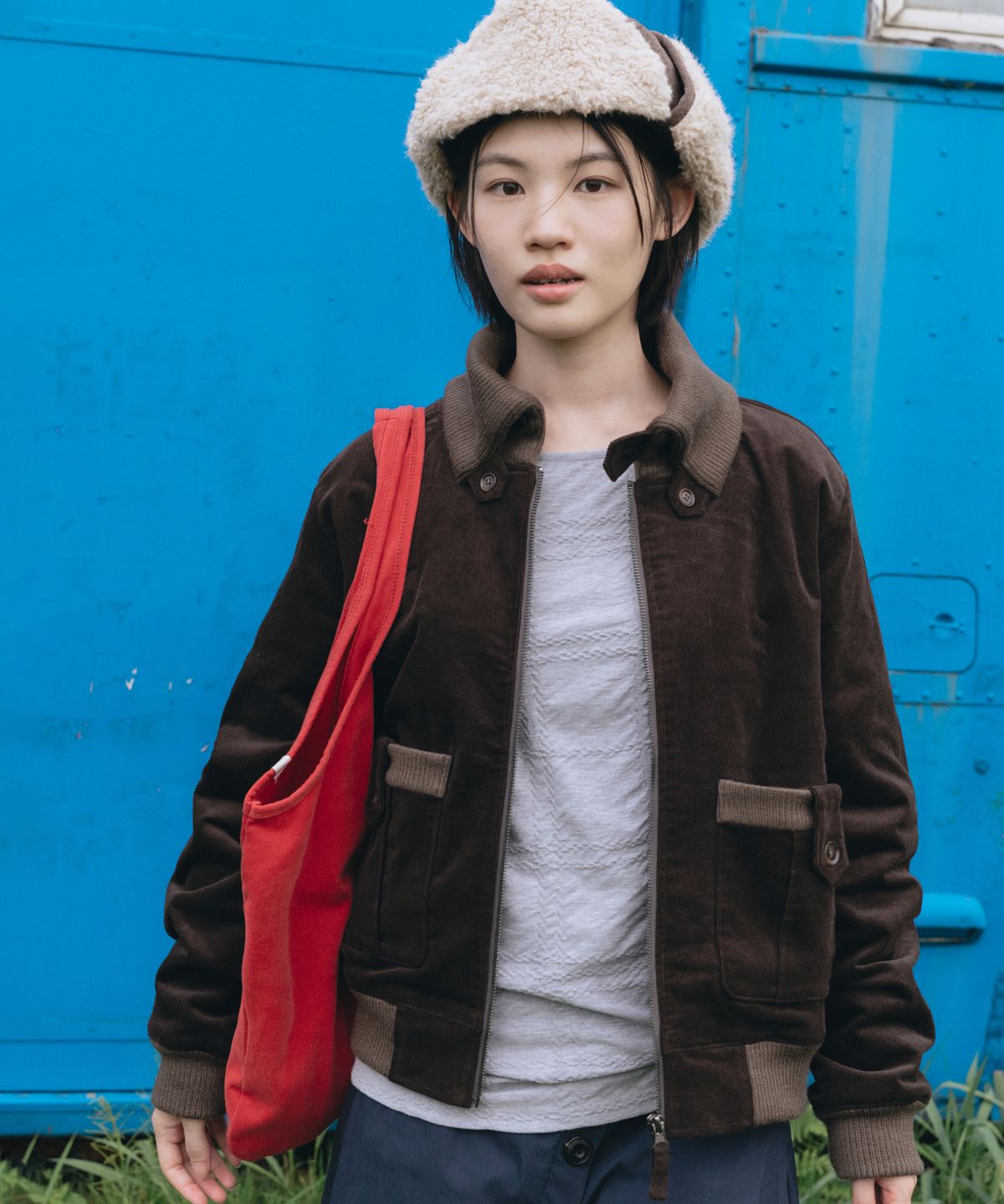 오헤시오(OHESHIO) FLORAL POCKET TRAPPER HAT, BROWN