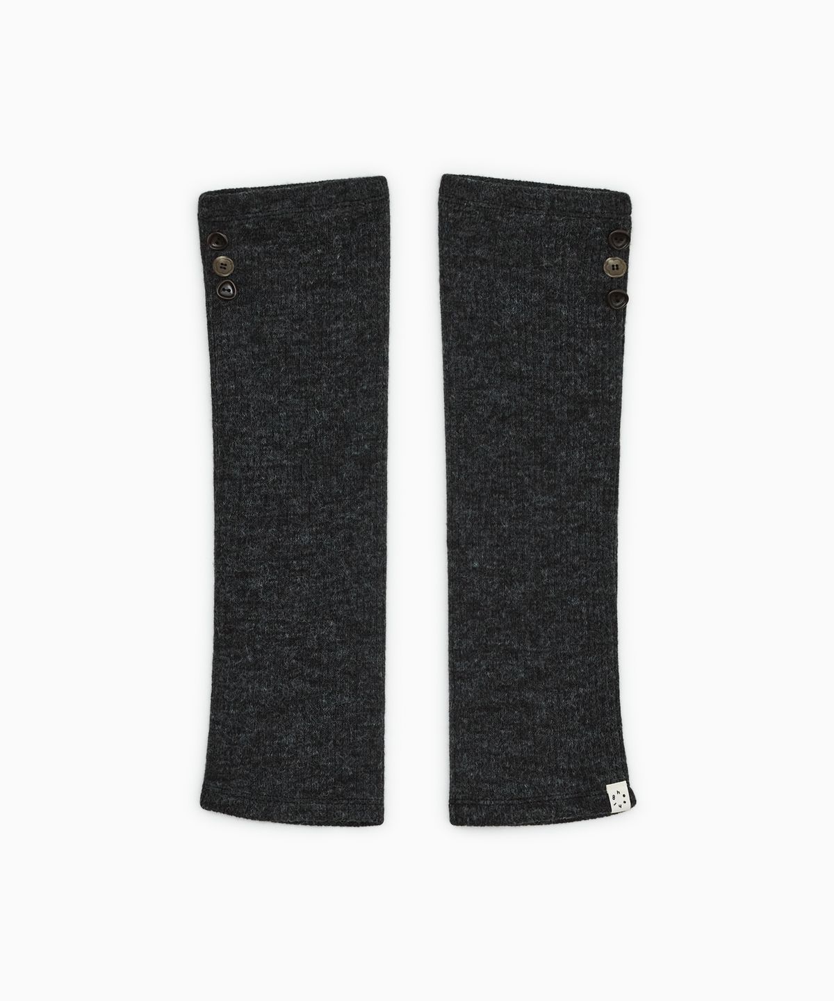 오헤시오(OHESHIO) RIBBED BUTTON LEG WARMERS, CHARCOAL
