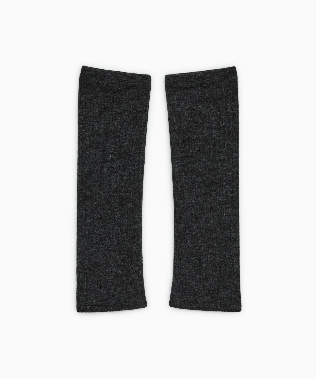 오헤시오(OHESHIO) RIBBED BUTTON LEG WARMERS, CHARCOAL