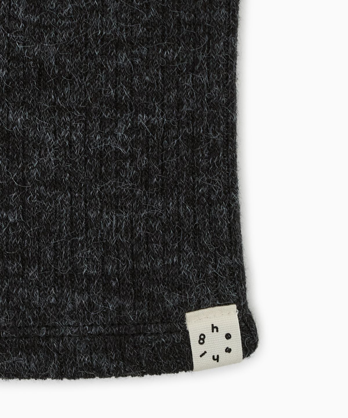 오헤시오(OHESHIO) RIBBED BUTTON LEG WARMERS, CHARCOAL