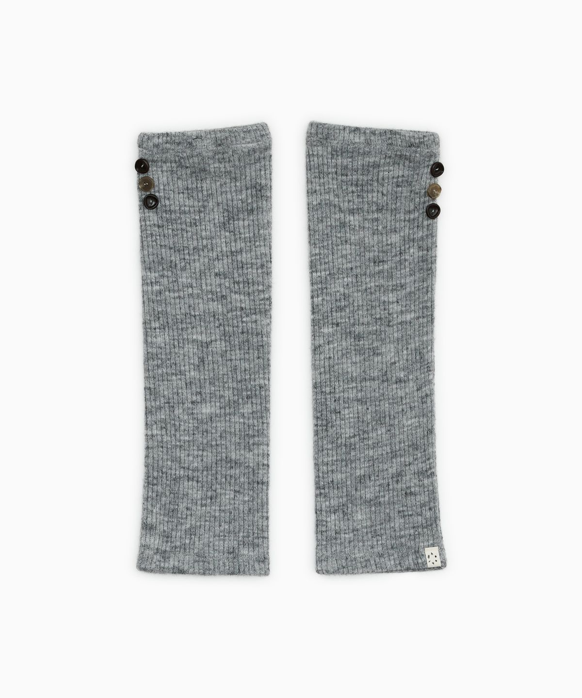 오헤시오(OHESHIO) RIBBED BUTTON LEG WARMERS, GRAY