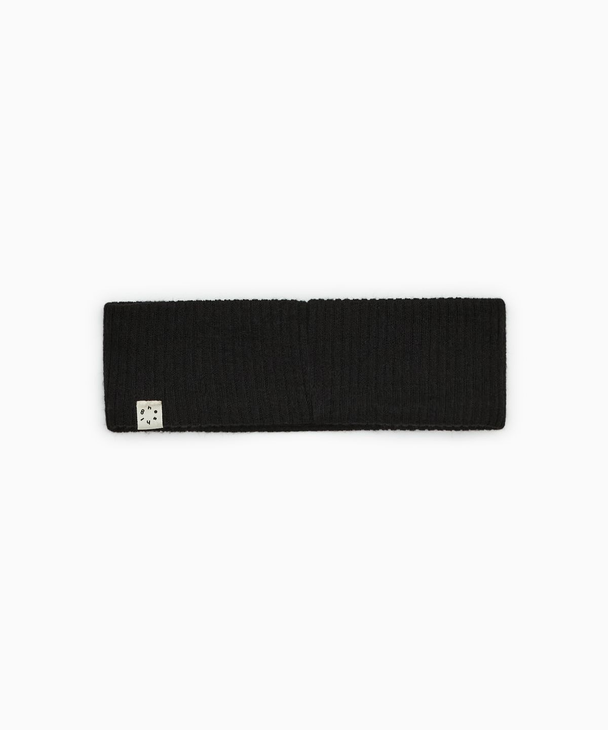 오헤시오(OHESHIO) RIBBED BUTTON HAIRBAND, BLACK