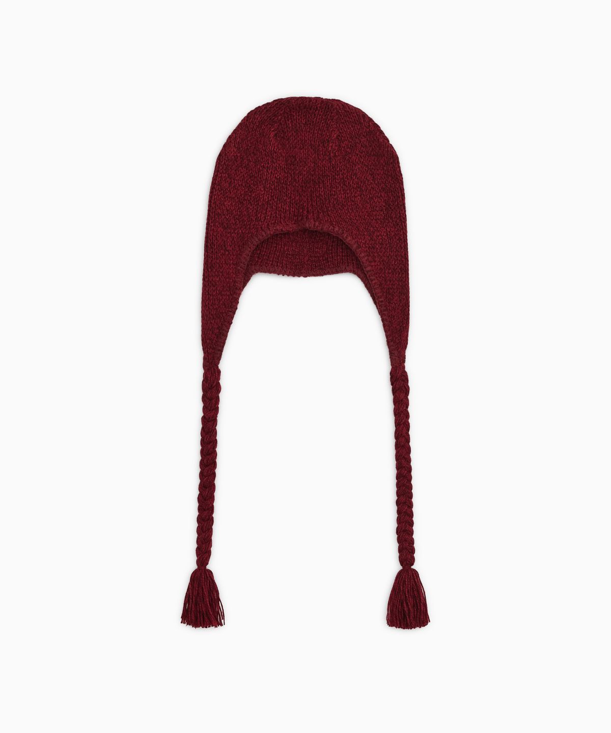 오헤시오(OHESHIO) BRAIDED STRING EARFLAP BEANIE, RED