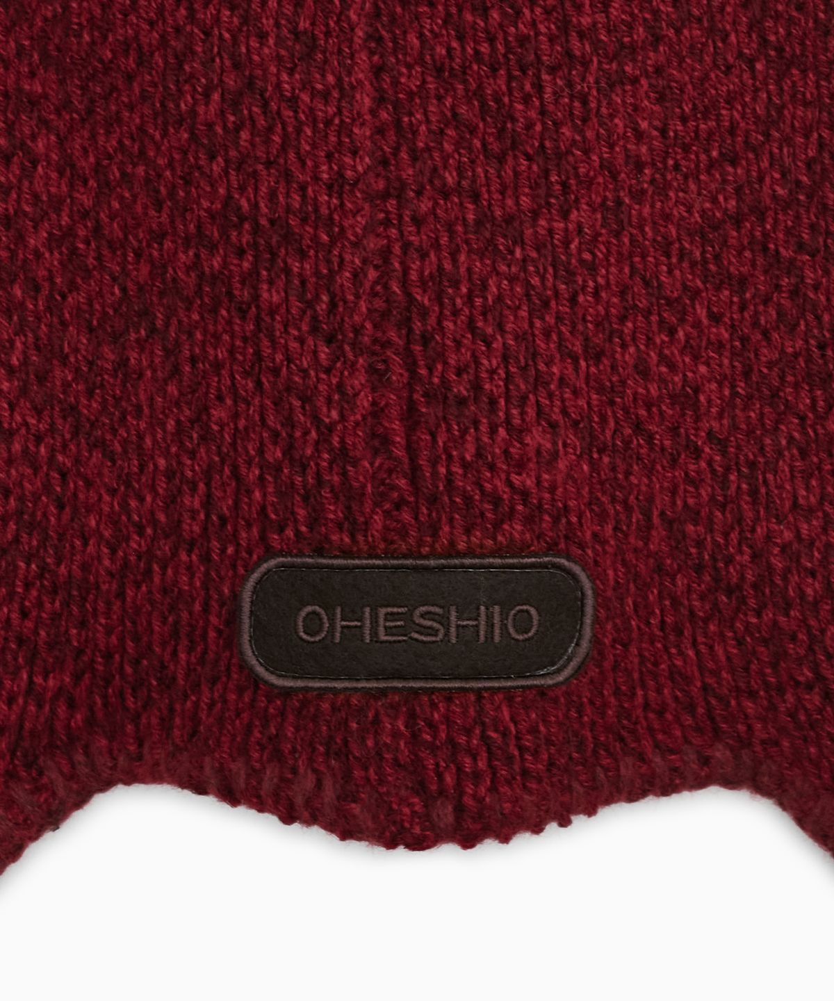 오헤시오(OHESHIO) BRAIDED STRING EARFLAP BEANIE, RED