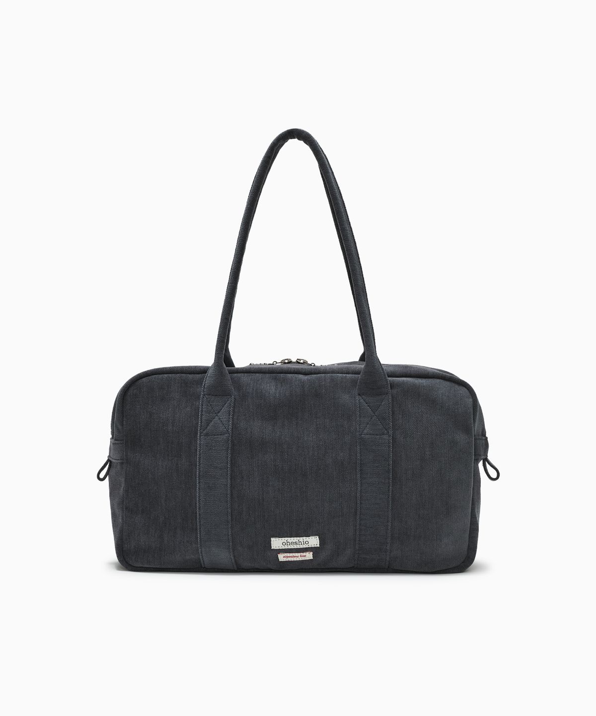 오헤시오(OHESHIO) VELOUR SASHIKO SHOULDER BAG, CHARCOAL