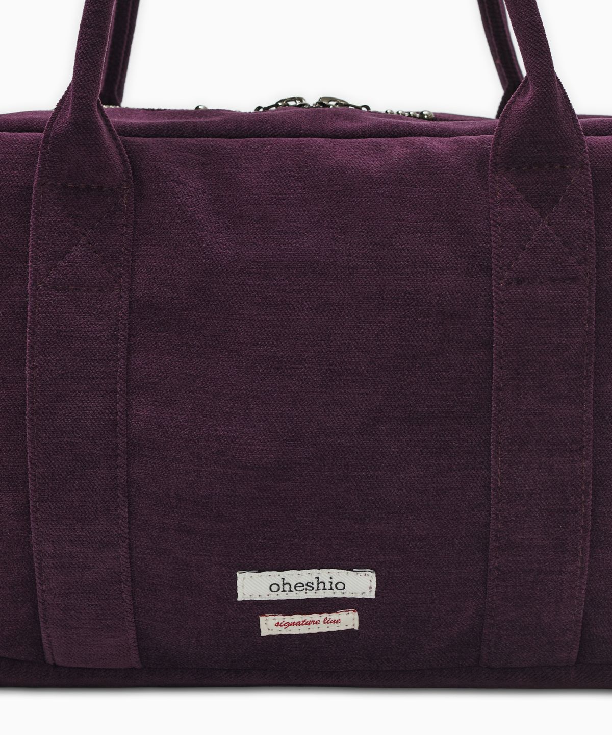 오헤시오(OHESHIO) VELOUR SASHIKO SHOULDER BAG, PURPLE
