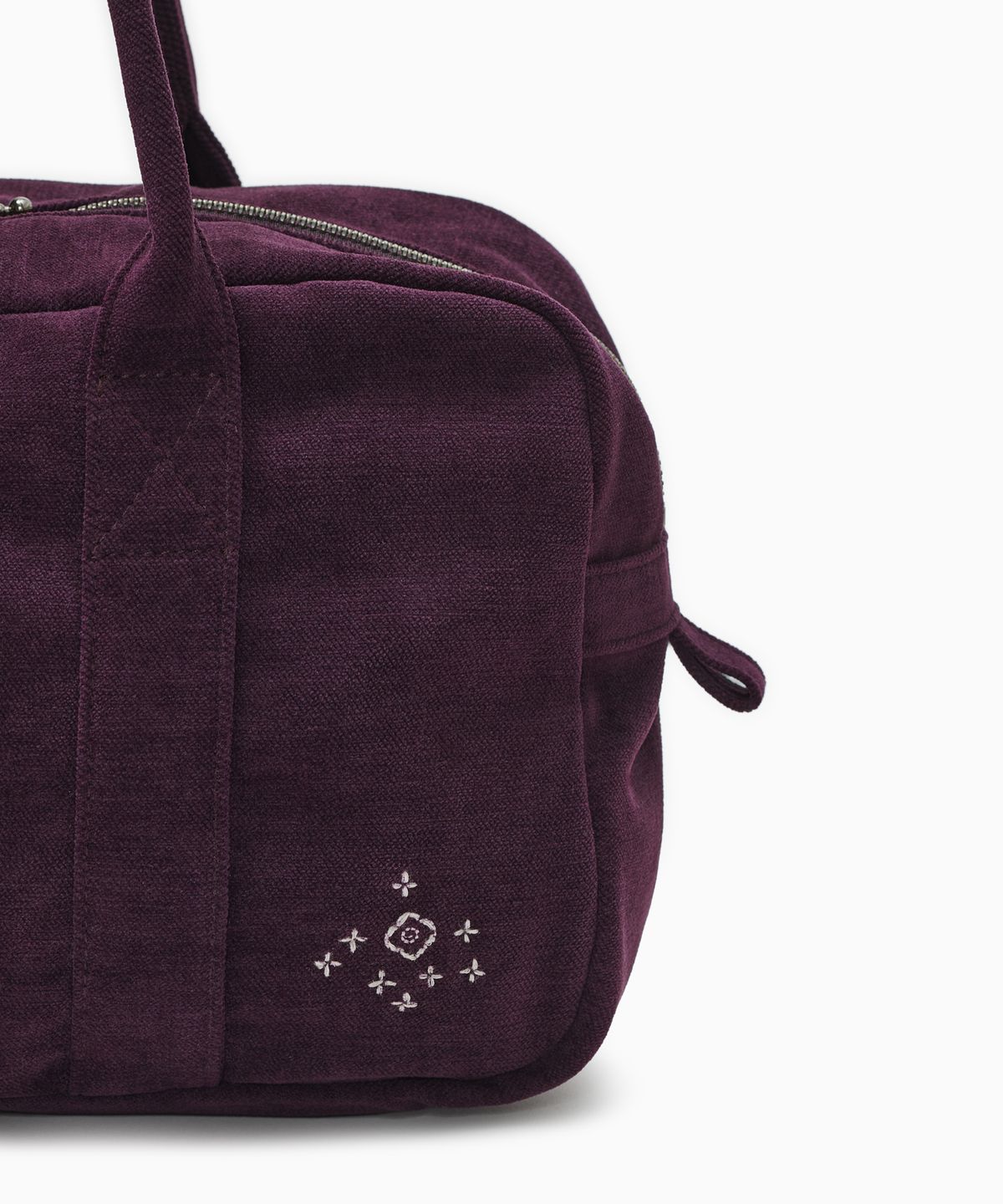 오헤시오(OHESHIO) VELOUR SASHIKO SHOULDER BAG, PURPLE