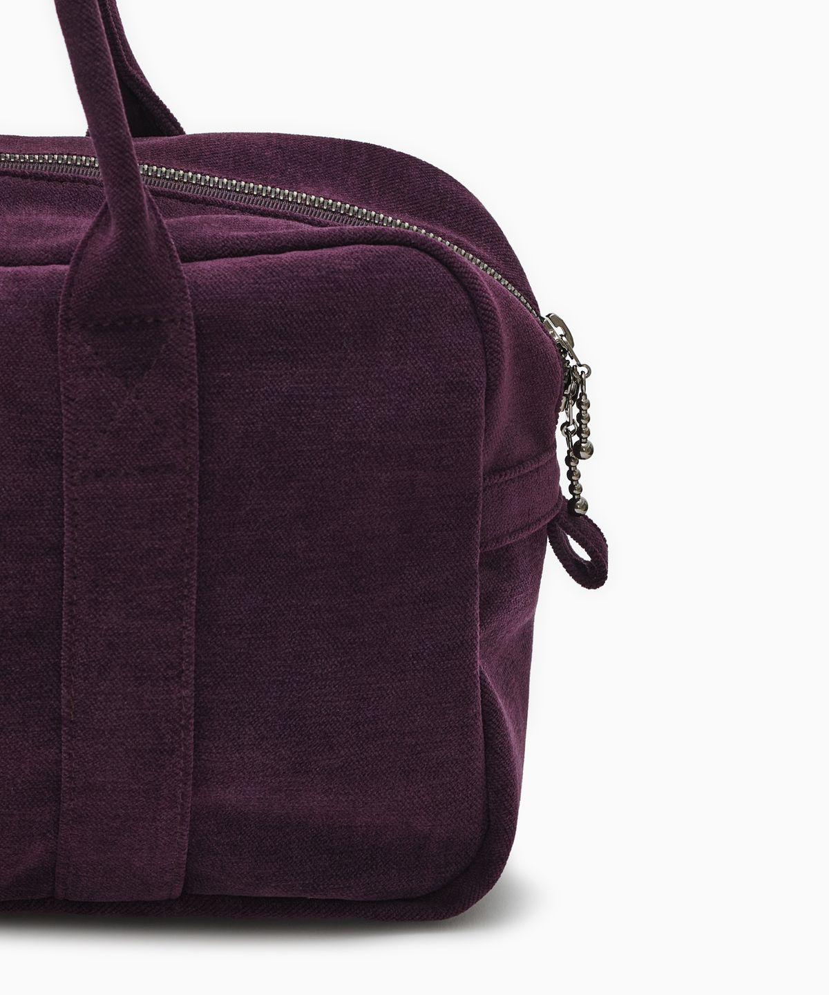 오헤시오(OHESHIO) VELOUR SASHIKO SHOULDER BAG, PURPLE
