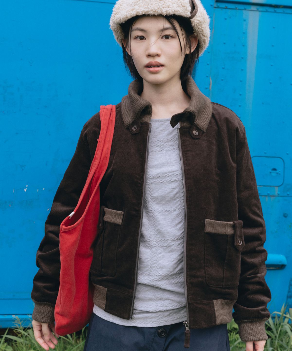 오헤시오(OHESHIO) SASHIKO PATTERN ECO BAG, RED