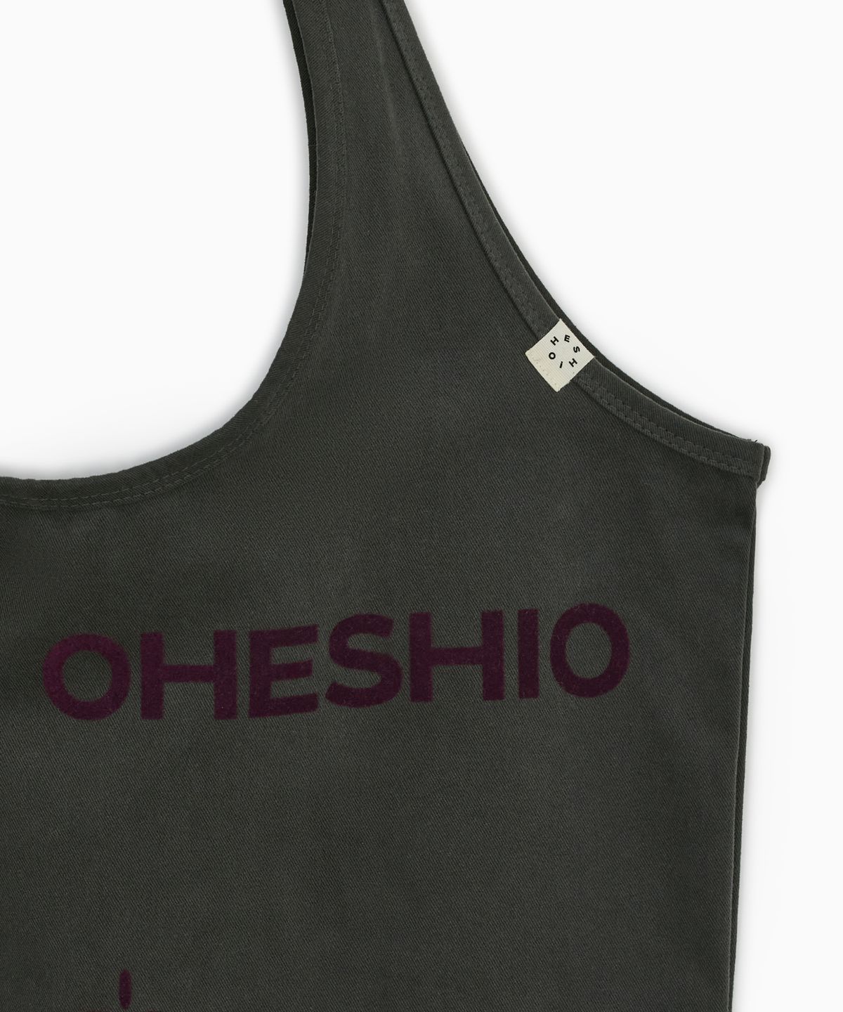 오헤시오(OHESHIO) SASHIKO PATTERN ECO BAG, CHARCOAL