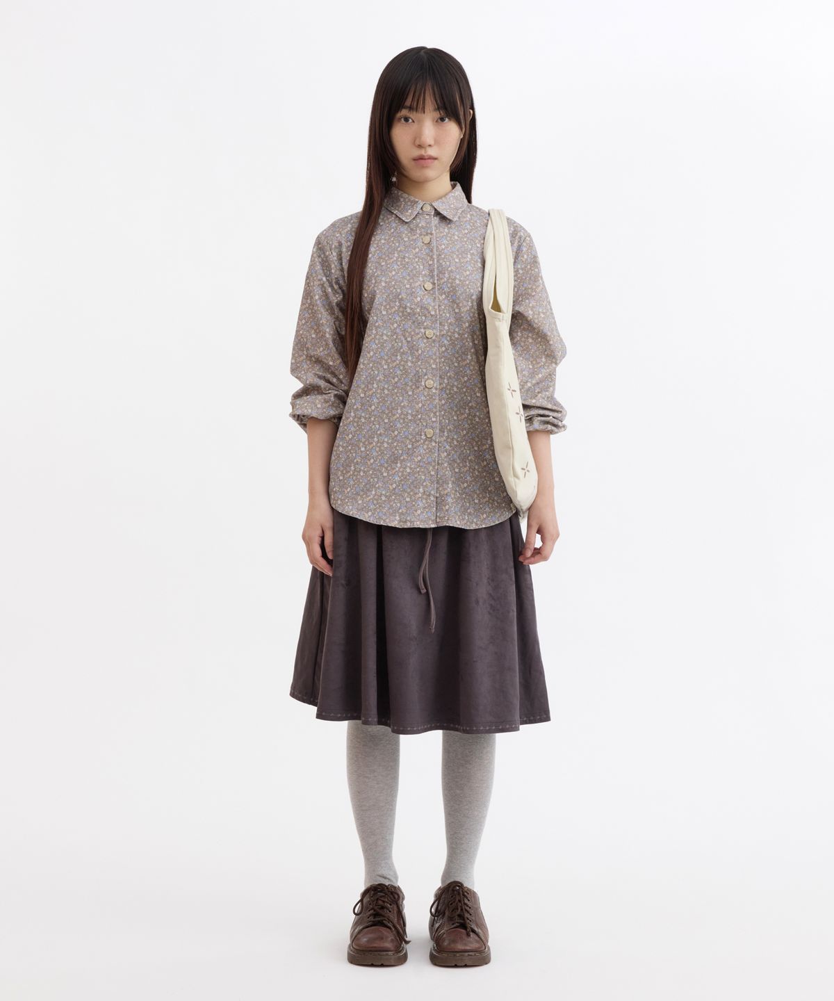오헤시오(OHESHIO) SASHIKO PATTERN ECO BAG, BEIGE