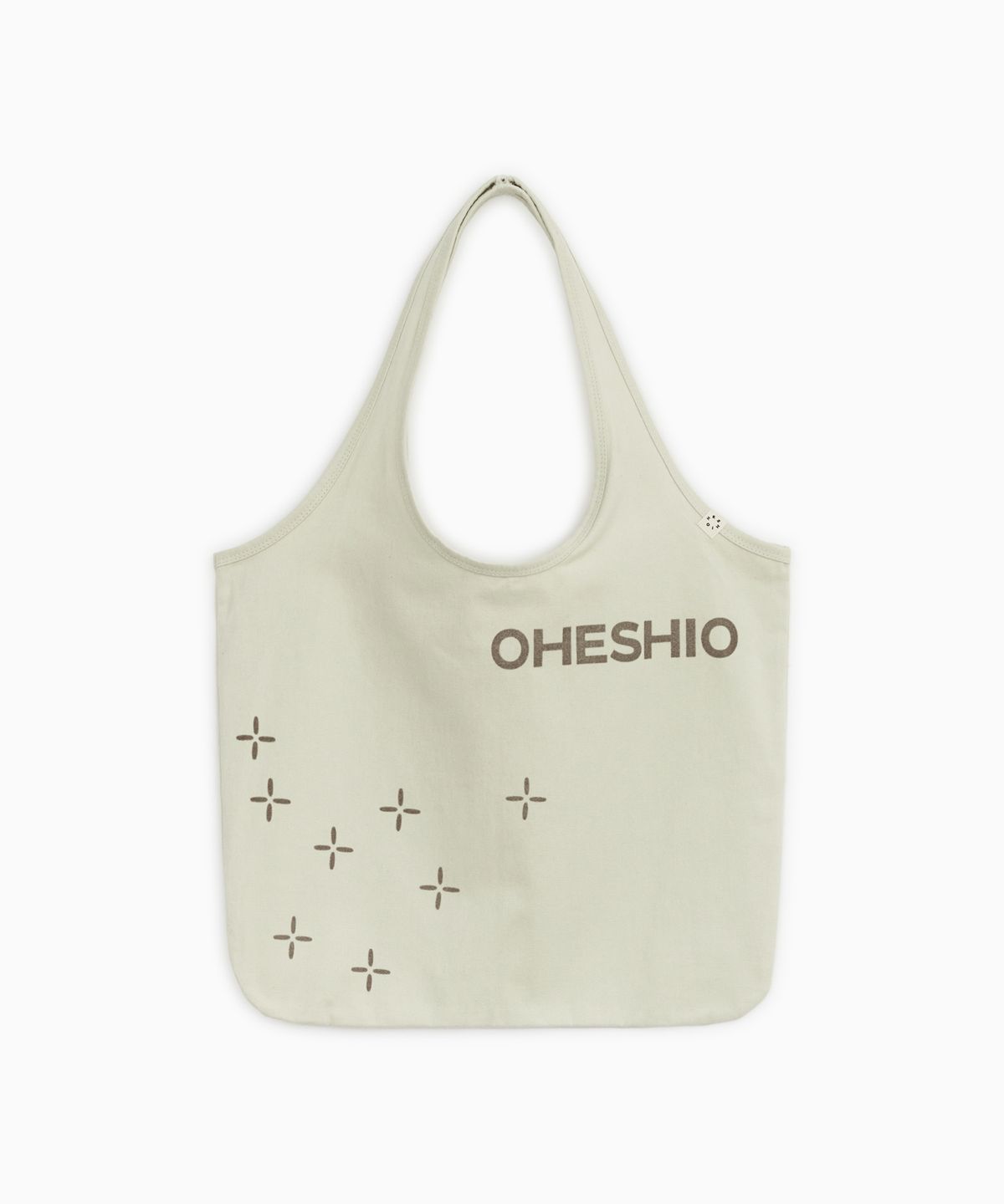 오헤시오(OHESHIO) SASHIKO PATTERN ECO BAG, BEIGE