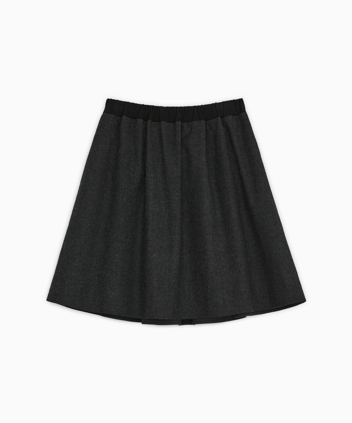 오헤시오(OHESHIO) GATHERED BUTTON MIDI SKIRT, CHARCOAL
