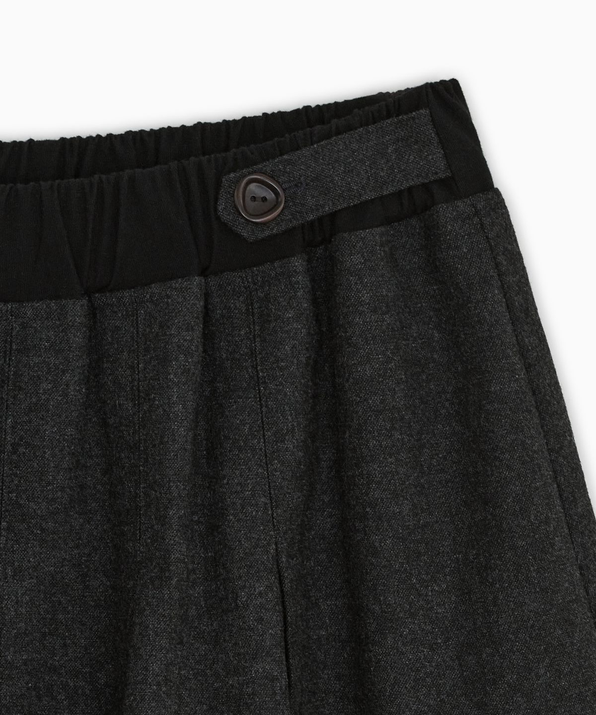 오헤시오(OHESHIO) GATHERED BUTTON MIDI SKIRT, CHARCOAL