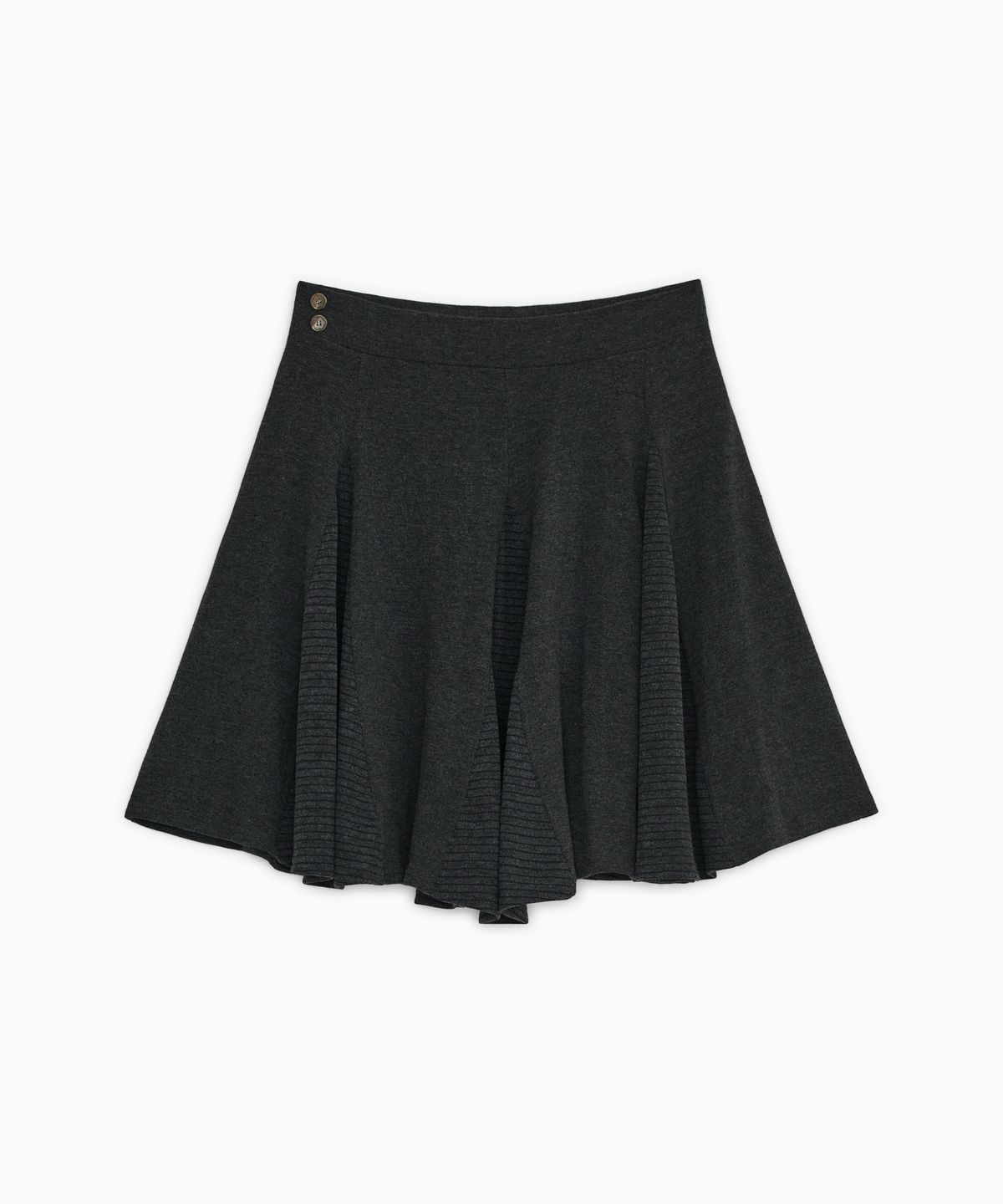 오헤시오(OHESHIO) PEACH STRIPE JERSEY BANDING SKIRT, CHARCOAL