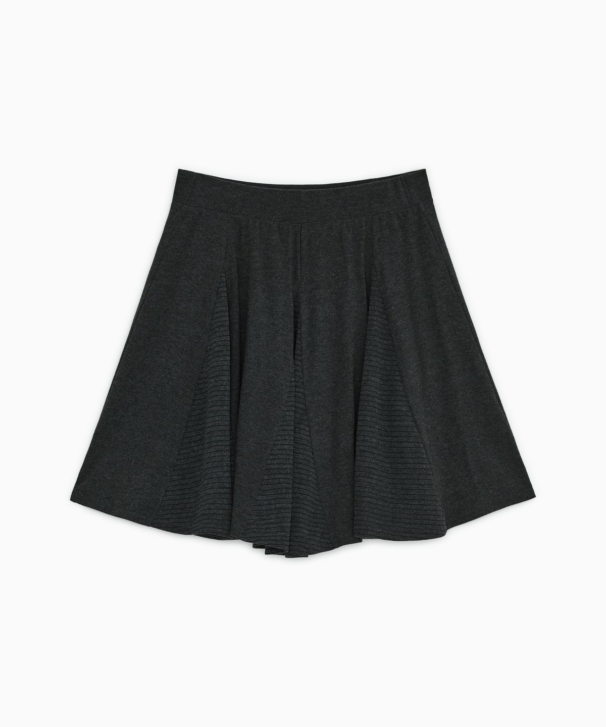 오헤시오(OHESHIO) PEACH STRIPE JERSEY BANDING SKIRT, CHARCOAL