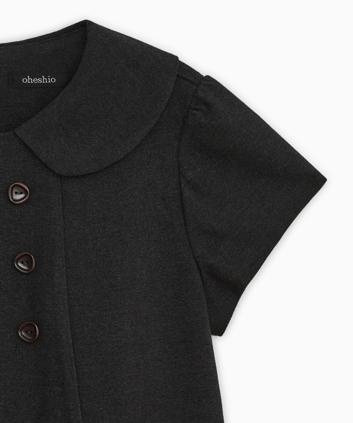 오헤시오(OHESHIO) DOUBLE BUTTON MINI DRESS, CHARCOAL