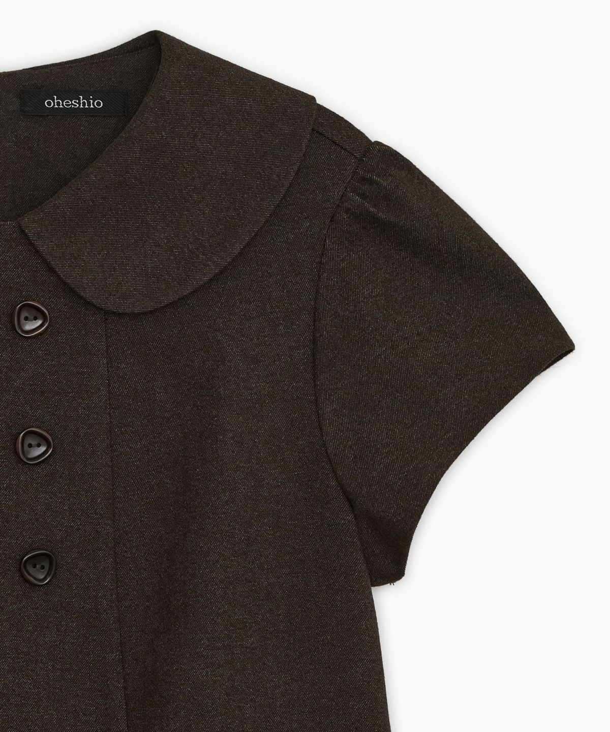 오헤시오(OHESHIO) DOUBLE BUTTON MINI DRESS, BROWN