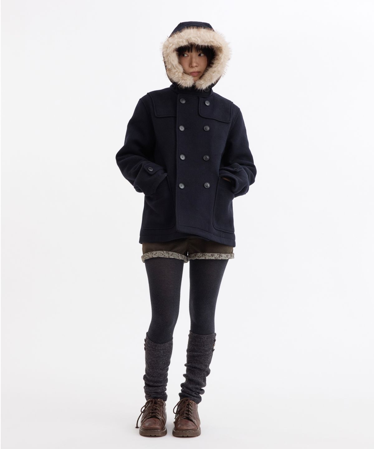 오헤시오(OHESHIO) TINY FLORAL WOOL SHORTS, KHAKI