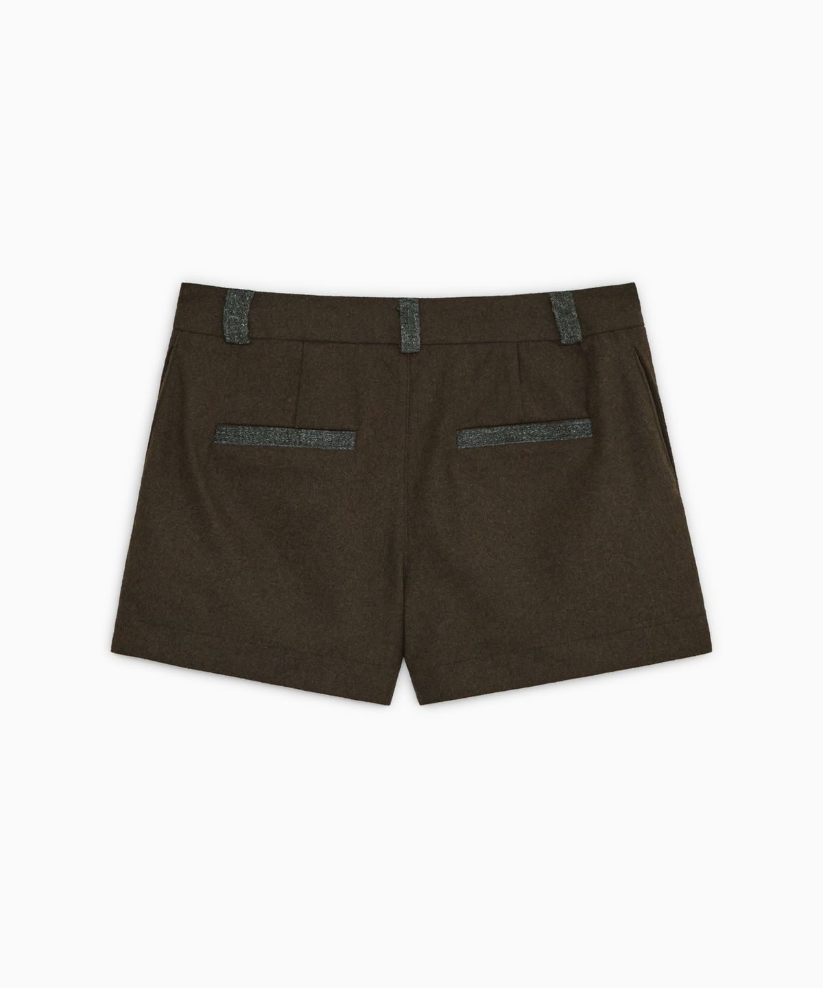 오헤시오(OHESHIO) TINY FLORAL WOOL SHORTS, KHAKI