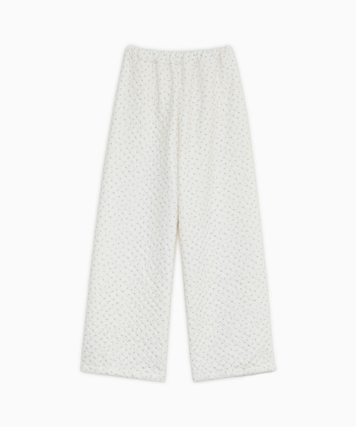 오헤시오(OHESHIO) FLORAL QUILTED OVERSIZED BANDING PANTS, BLUE FLORAL