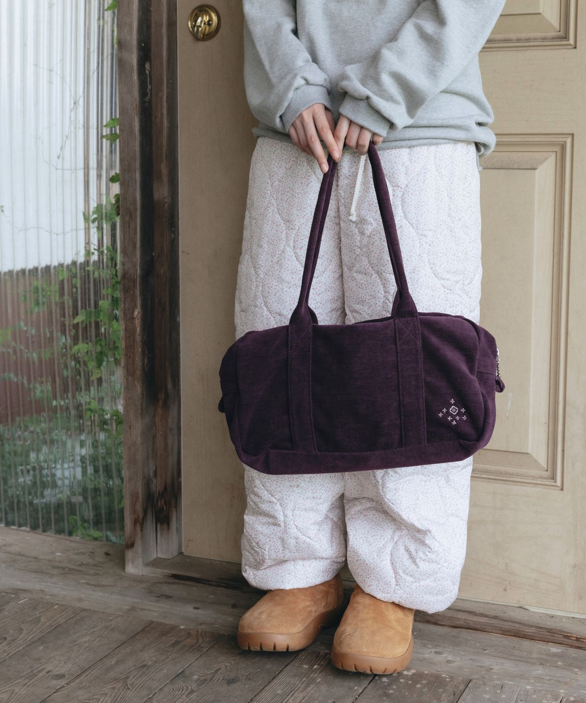오헤시오(OHESHIO) FLORAL QUILTED OVERSIZED BANDING PANTS, PINK FLORAL