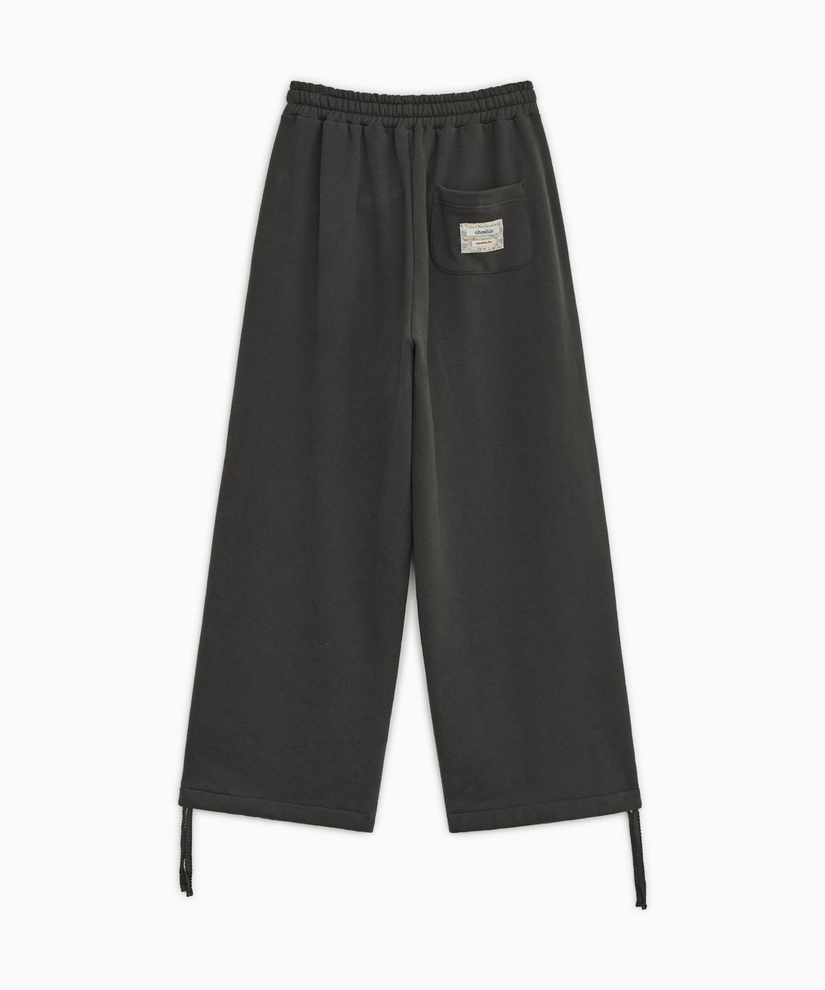 오헤시오(OHESHIO) FLORAL SIGNATURE PATCH POCKET SWEATPANTS, CHARCOAL