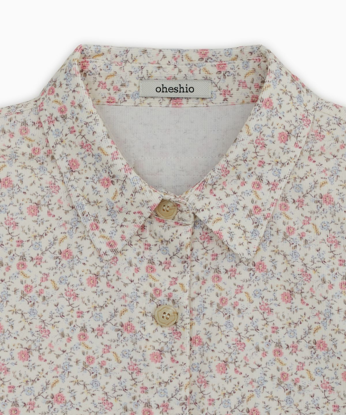 오헤시오(OHESHIO) FLORAL CORDUROY SHIRT, IVORY