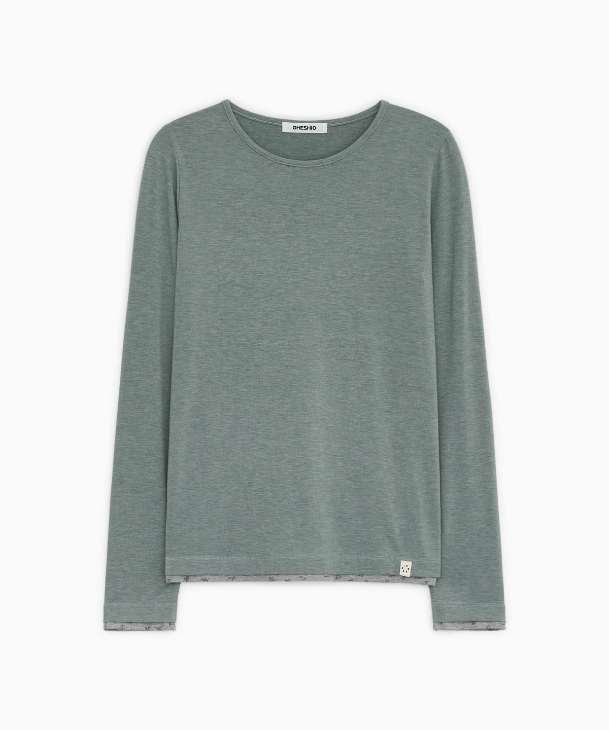 오헤시오(OHESHIO) FLORAL LAYERED LONG SLEEVE, SKY BLUE