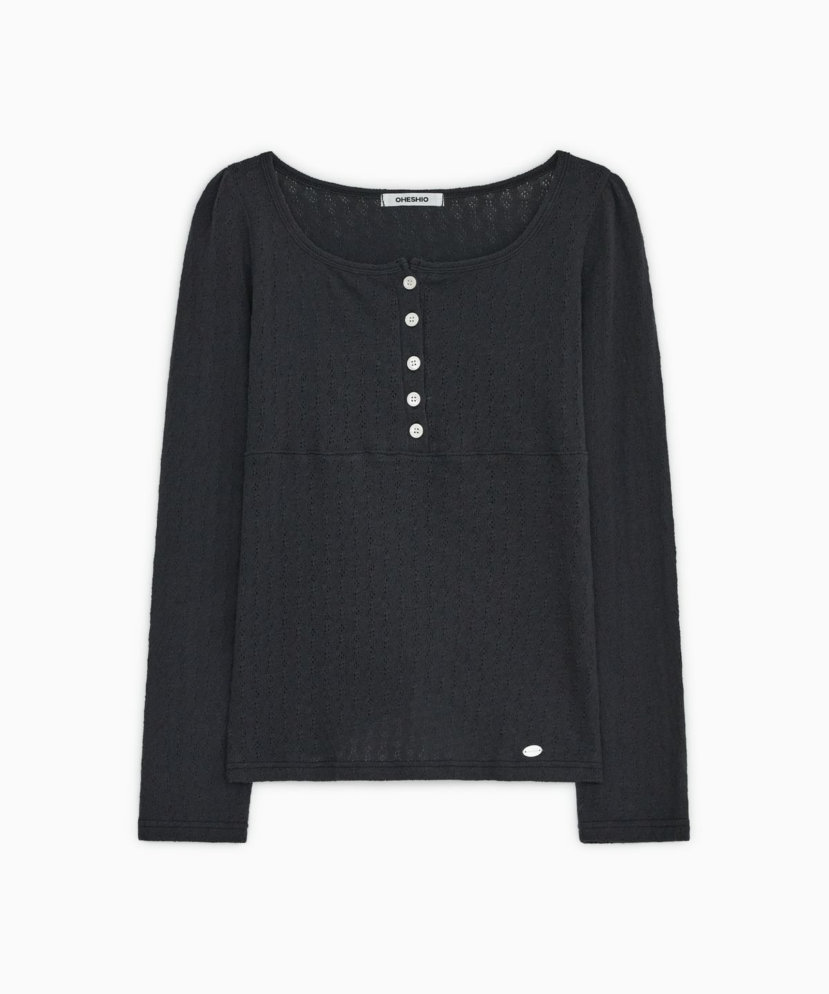 오헤시오(OHESHIO) PUNCHING SQUARE BUTTON KNIT LONG SLEEVE, NAVY