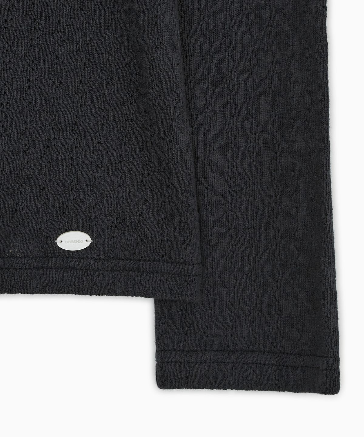 오헤시오(OHESHIO) PUNCHING SQUARE BUTTON KNIT LONG SLEEVE, NAVY