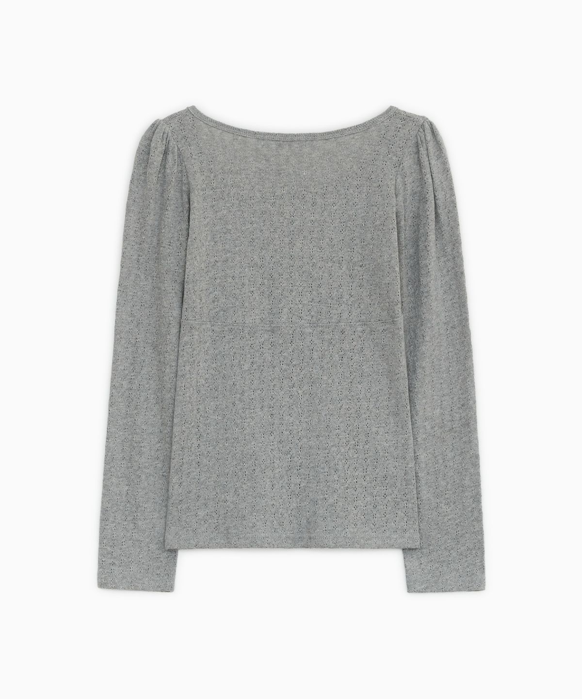 오헤시오(OHESHIO) PUNCHING SQUARE BUTTON KNIT LONG SLEEVE, GRAY