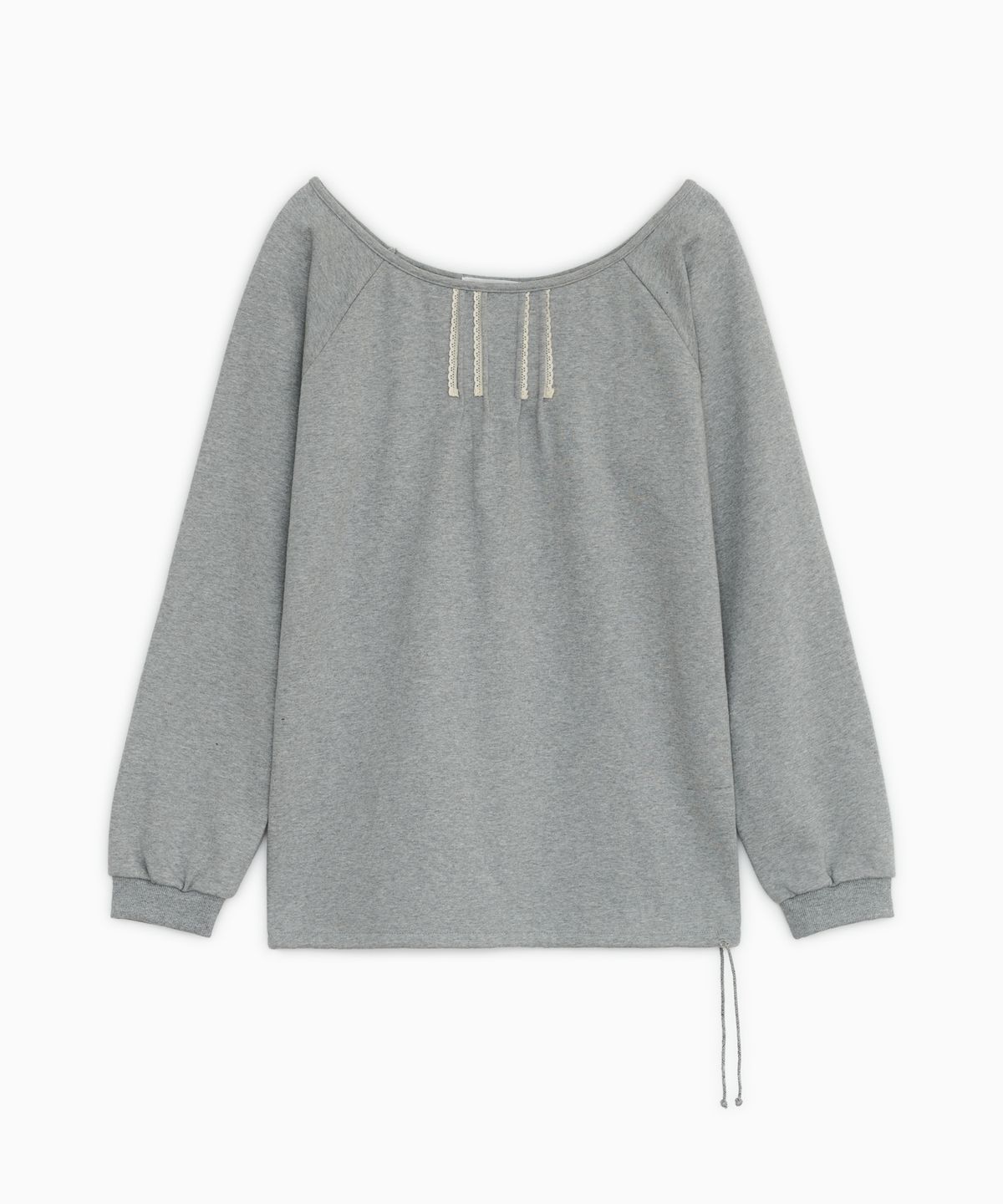 오헤시오(OHESHIO) U-NECK LACE SWEATSHIRT, GRAY