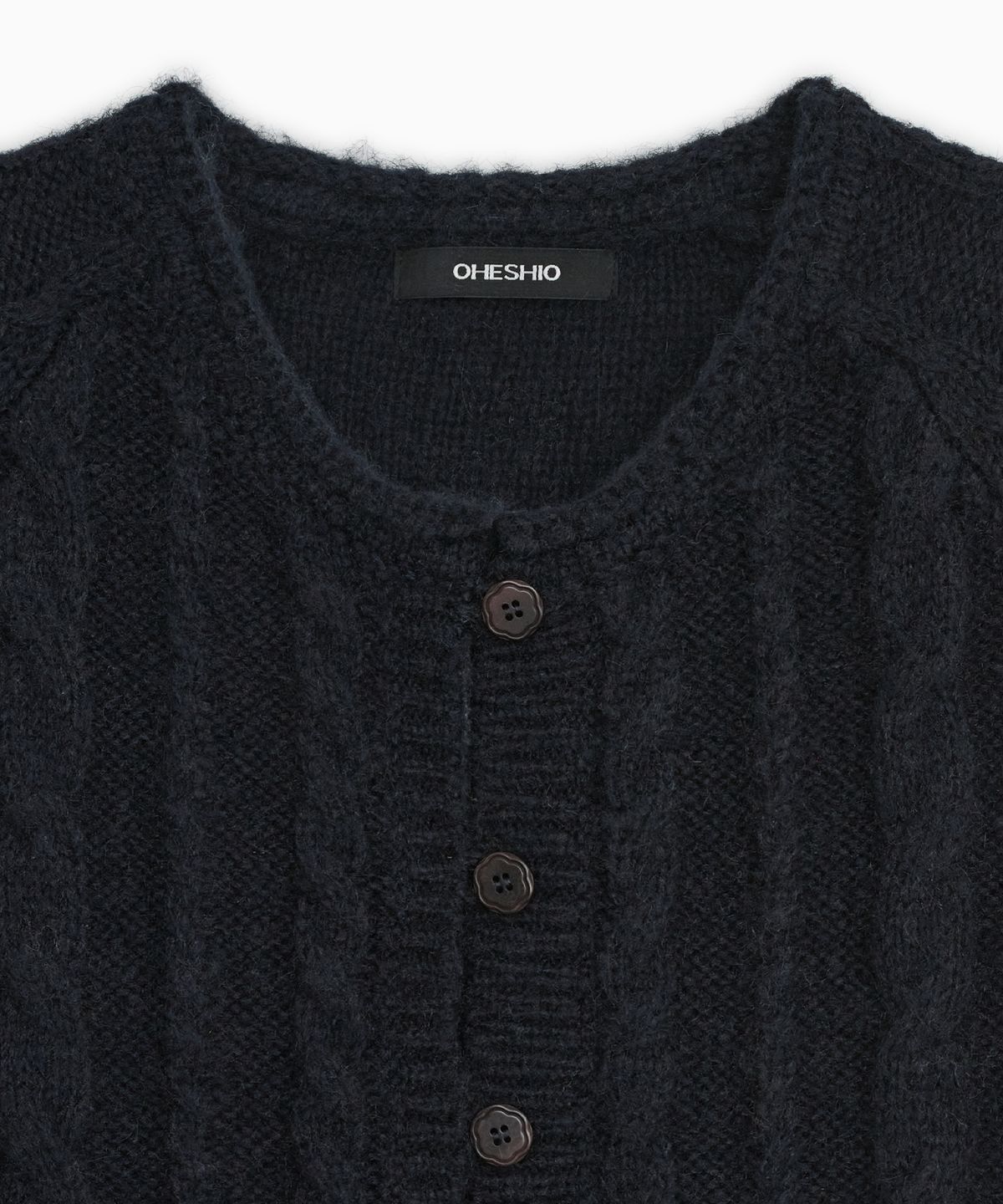 오헤시오(OHESHIO) BUTTON SHORT SLEEVE KNIT VEST, NAVY