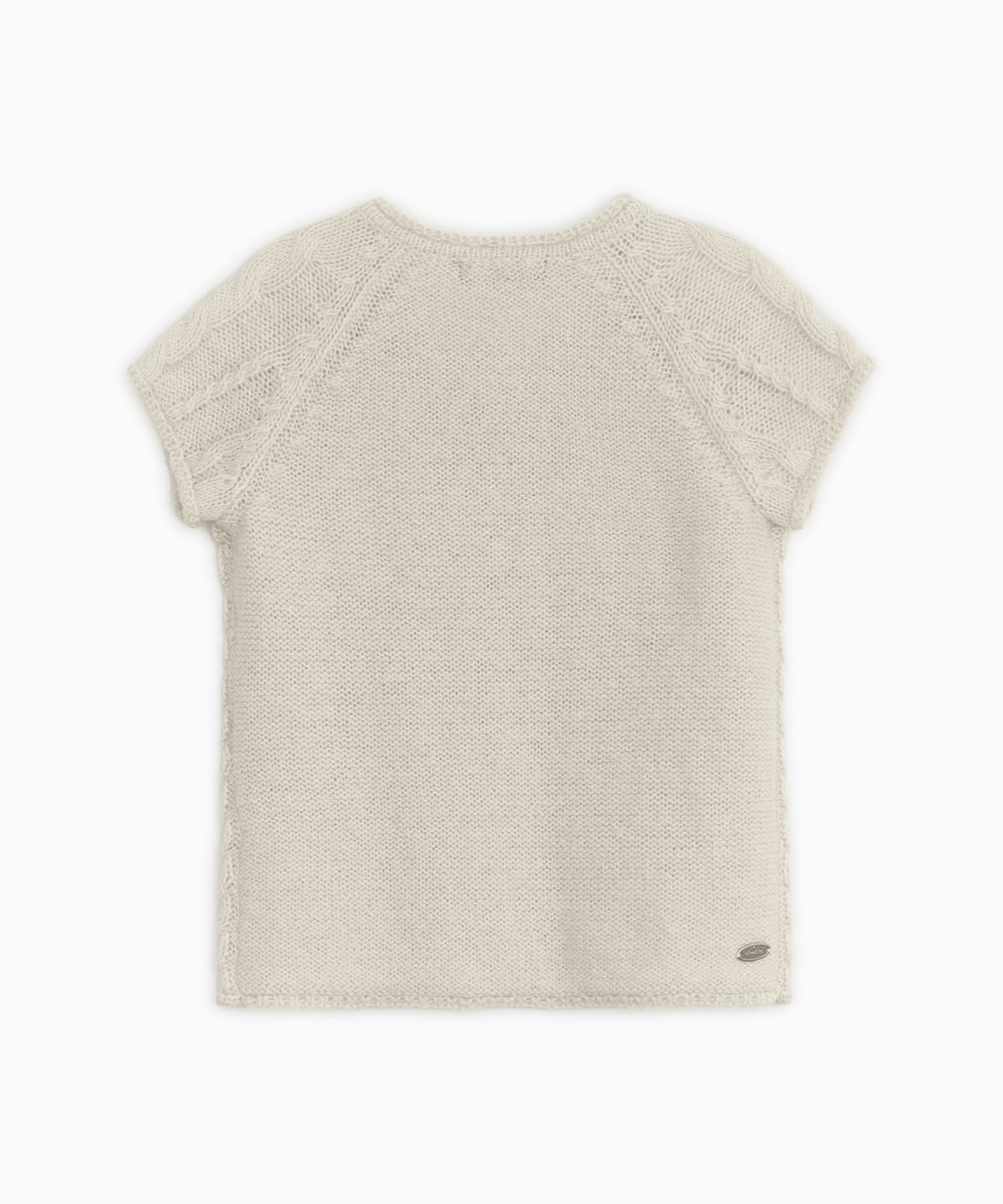 오헤시오(OHESHIO) BUTTON SHORT SLEEVE KNIT VEST, CREAM
