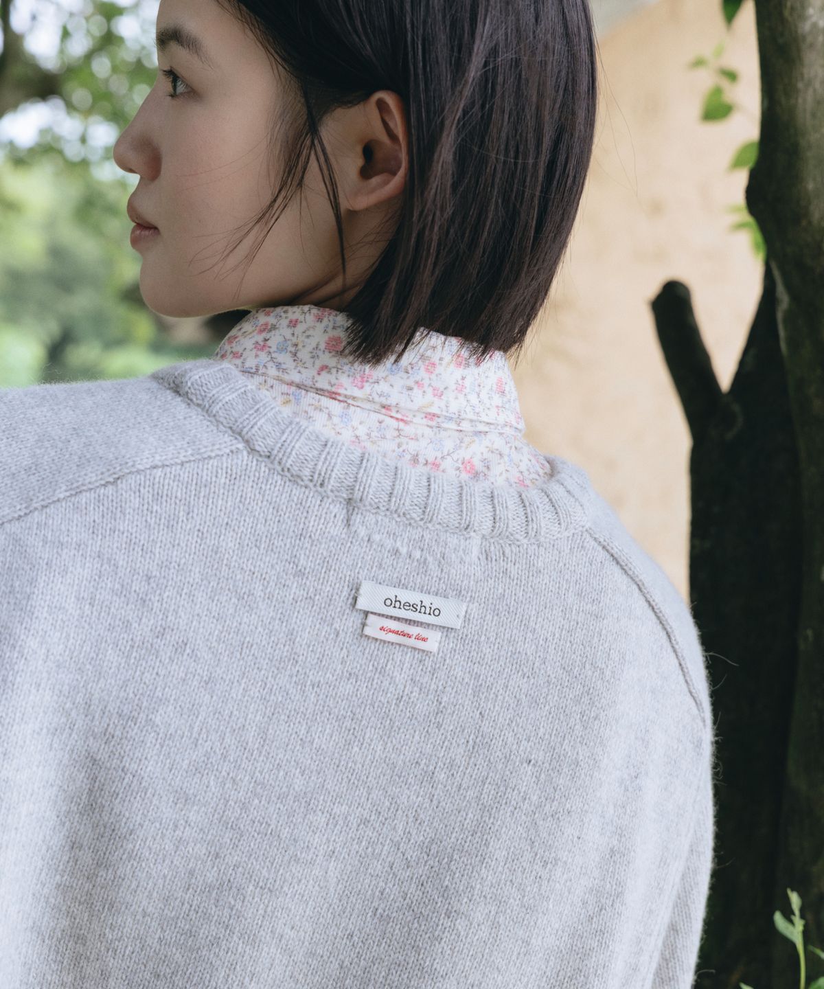 오헤시오(OHESHIO) MULTICOLOR WOOL RAGLAN OVERSIZED KNIT, MELANGE