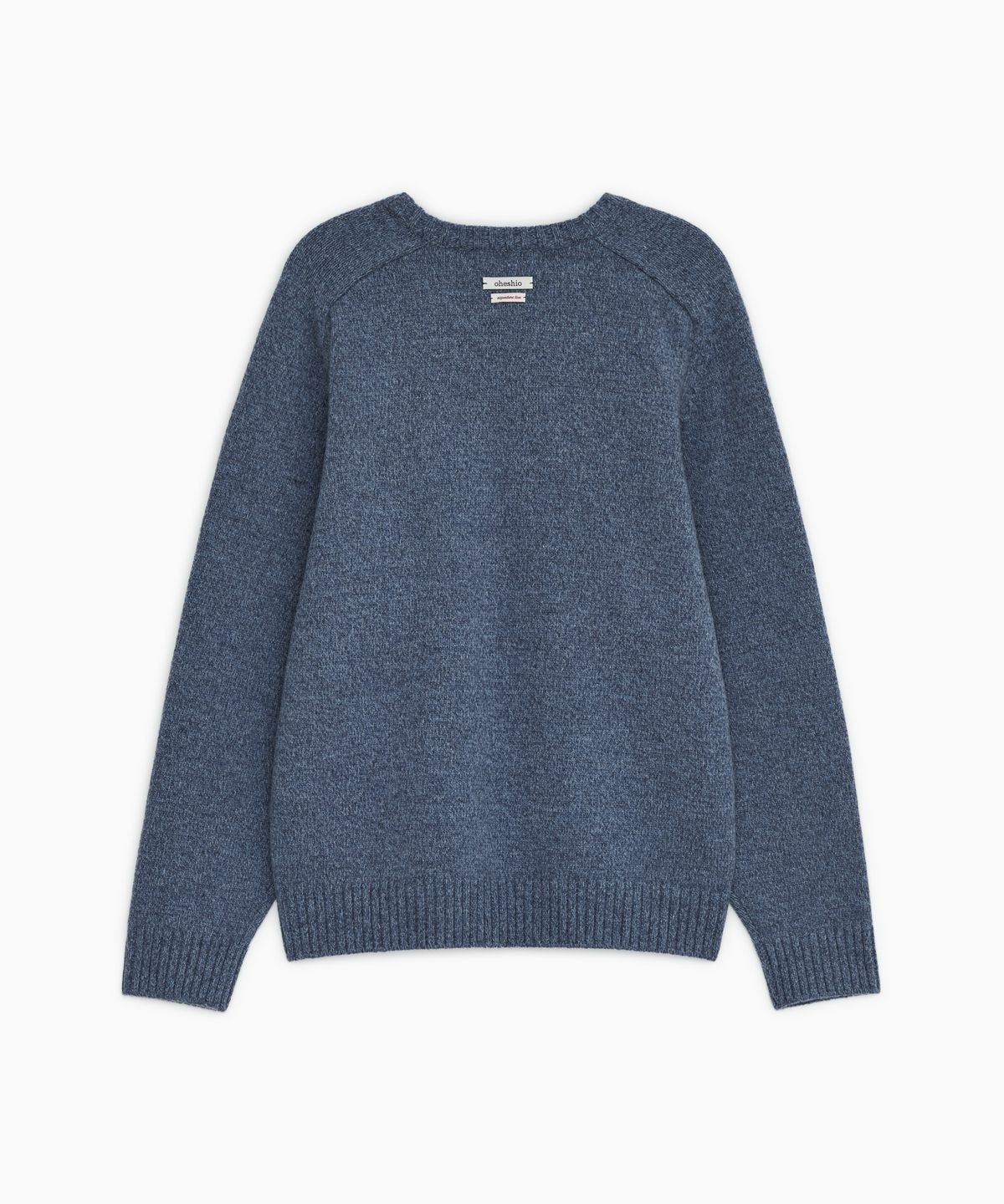 오헤시오(OHESHIO) MULTICOLOR WOOL RAGLAN OVERSIZED KNIT, BLUE