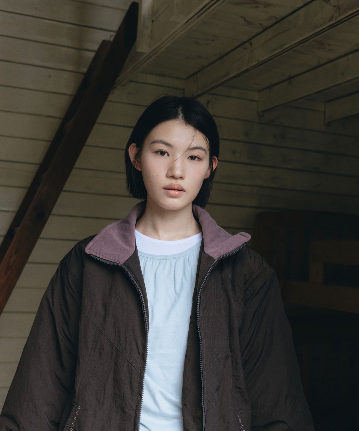 오헤시오(OHESHIO) FLORAL EMBROIDERY PADDED BLOUSON, BROWN