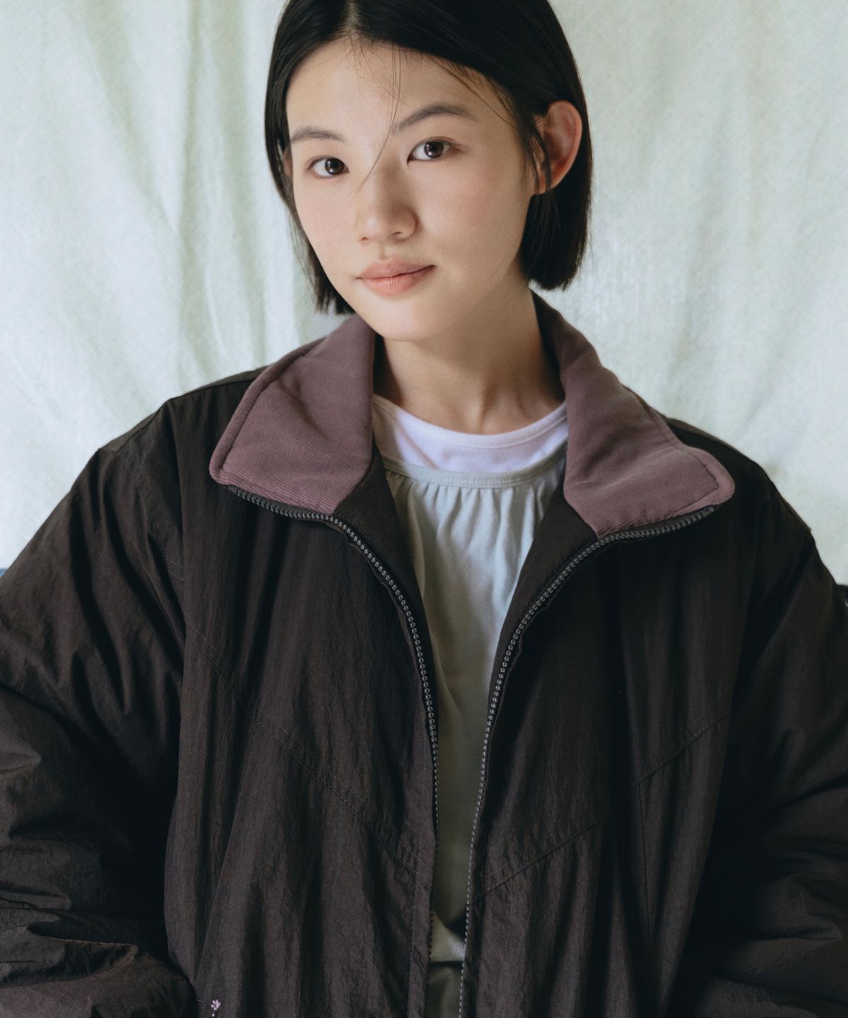 오헤시오(OHESHIO) FLORAL EMBROIDERY PADDED BLOUSON, BROWN