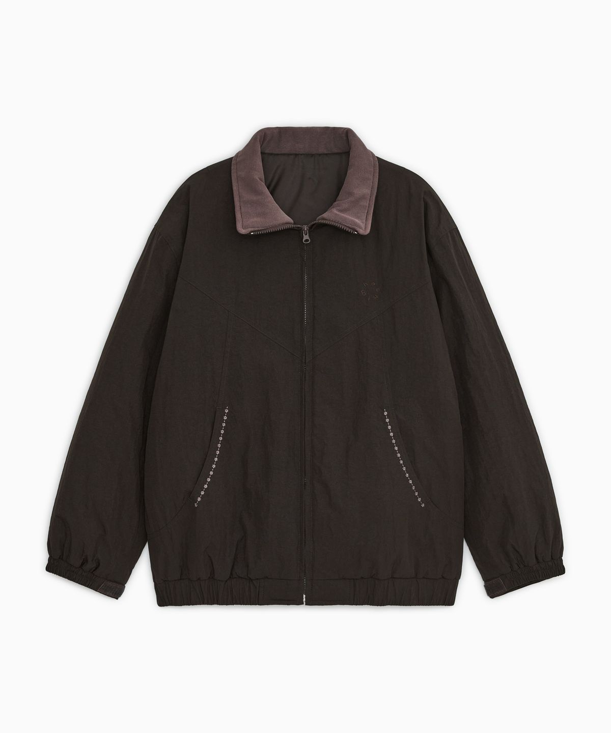 오헤시오(OHESHIO) FLORAL EMBROIDERY PADDED BLOUSON, BROWN
