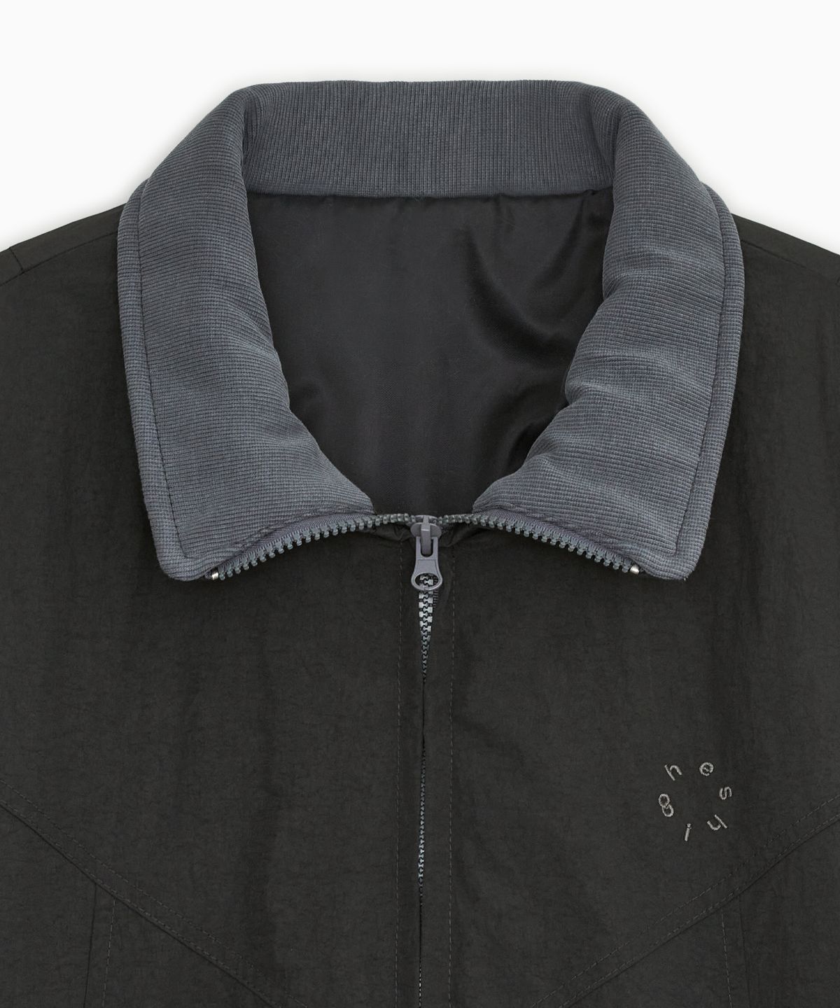 오헤시오(OHESHIO) FLORAL EMBROIDERY PADDED BLOUSON, CHARCOAL
