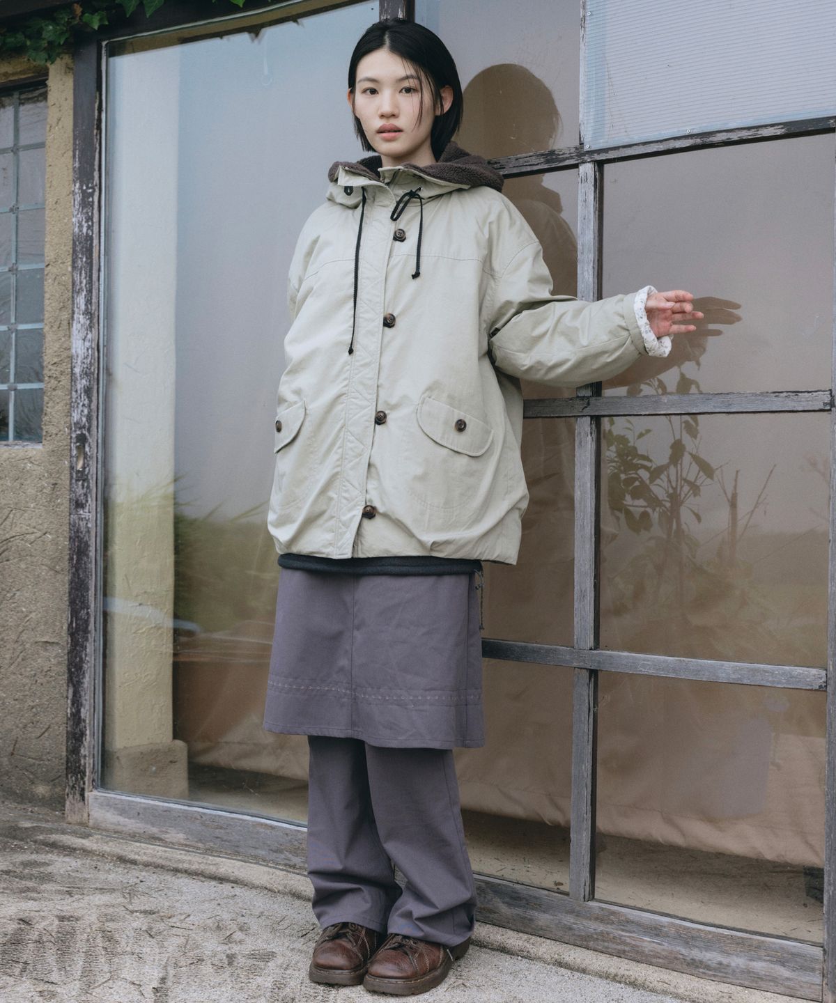오헤시오(OHESHIO) TEDDY QUILTED JACKET, BEIGE