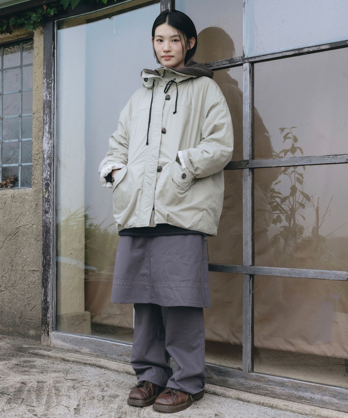 오헤시오(OHESHIO) TEDDY QUILTED JACKET, BEIGE