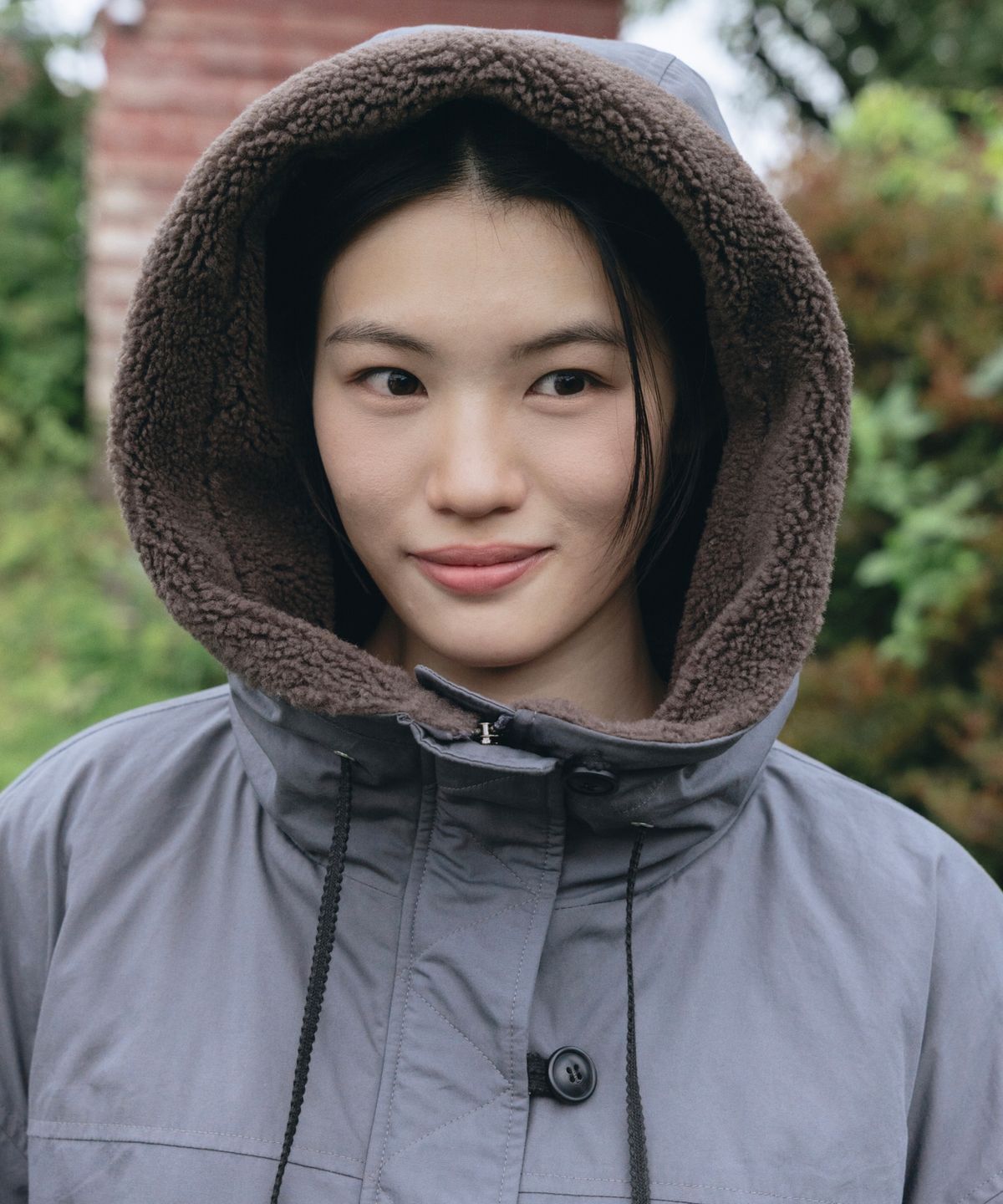 오헤시오(OHESHIO) TEDDY QUILTED JACKET, CHARCOAL