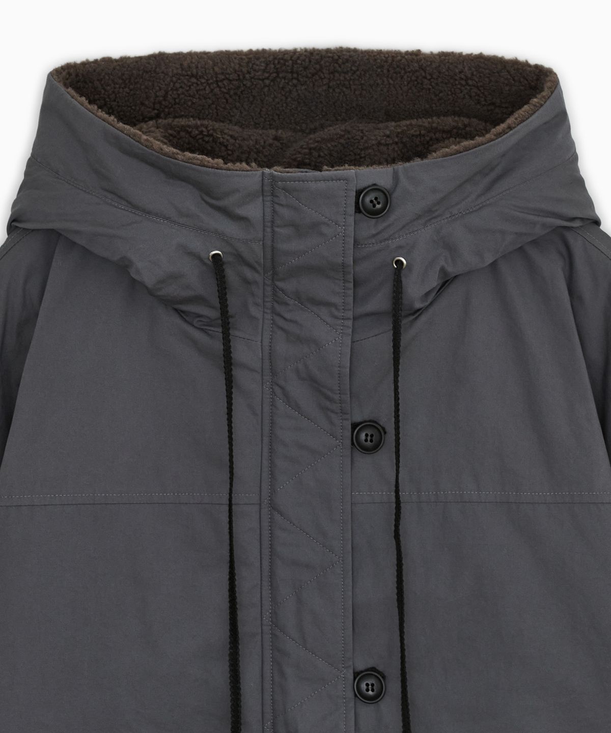 오헤시오(OHESHIO) TEDDY QUILTED JACKET, CHARCOAL